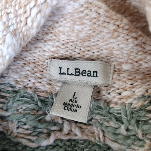 LL Bean Cotton Ragg Nordic Fair Isle Ski Funnel size Large - Picture 4 of 7